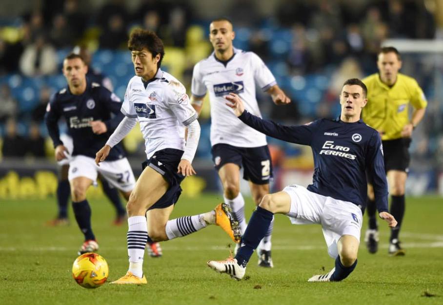 Lee Chung-Yong in action at Millwall. Source: Bolton Wanderers FC